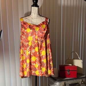 Modcloth Floral Tank Top - Orange and Yellow